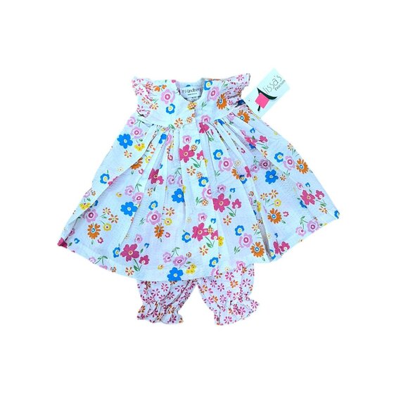 1990s/Y2K baby girl seersucker sundress with bloomers by P.J. Lindberg NWT Size - Picture 1 of 6